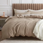 Bedsure Textured Waffle Cotton Duvet Cover Set King (104X90) Beige. Fixed Price $45.99.