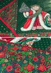 Vintage Christmas Bedding Quilt Coverlet 68X86 Two Sided Santa Twin Pristine. Fixed Price $48.00.
