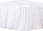 Queen Wrap Around Bed Skirt 15" Drop White Adjustable Elastic Easy Fit Dust. Fixed Price $25.99.