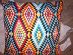 Tribal Print Diamond Multicolor Square Pillow 16" Indoor Outdoor East Urban. Fixed Price $20.99.