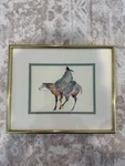 Crow Warrior Native American Woman Framed Watercolor Art Print. Fixed Price $89.00.