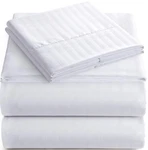 Elaine Karen Sheet Set 4-PIECE Striped Size Bed Queen, White. Fixed Price $28.41.