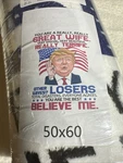 New! Trump Throw 50 X 60 Great Wife Really Terrific. Soft Material. Fixed Price $18.99.