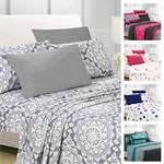 Deep Pocket Printed 6 Piece Bed Sheet Set 1800 Series Microfiber Comfort Soft. Fixed Price $27.99.