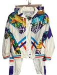 Vintage East West Coat Light White Geometric Puffy Jacket And Pants Sz Large. Fixed Price $25.00.