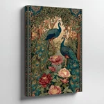 Vintage Style Peacock Canvas Wall Art Floral Garden Scene Decorative Print Panel. Fixed Price $32.20.