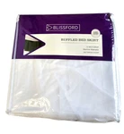 Blissford Ruffled King Bed Skirt White 14" Drop 78X80 200 Thread Ct Cotton Blend. Fixed Price $15.26.
