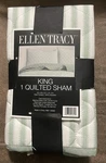 Ellen Tracy Stripe Single King Quilted Sham Green. Fixed Price $5.99.