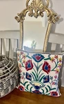 Embroidered Colorful Pillow, Vase By Design East 16 X15. Fixed Price $18.00.