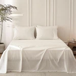 6PS Linen Like Bedding Sheet Sets Off White Queen Size Cotton Oek.... Fixed Price $64.51.