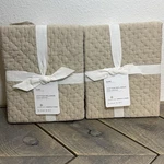 Pottery Barn Melange Handcrafted Cotton Quilted Sham Set (2) Euro Flax. Fixed Price $99.00.
