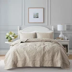 Beige Damask Quilt King Size Bedding Sets With 2 Pillow Shams, Boho Bedspread Li. Fixed Price $65.85.
