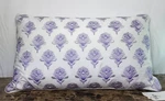 Sky Misty Eucalyptus Embroidered Floral Decorative Bed Pillow 14 X 24" Purple. Fixed Price $65.00.