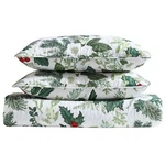 Lightweight Full/queen Holiday Quilt Set Green Bouquet Design Holly Berry. Fixed Price $66.25.