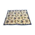 Vintage Style Beach Cats Quilted Throw Blanket Blue Border Whimsical Feline Tan. Fixed Price $39.00.