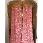 Vintage Pink Zebra Curtains, Window Panels Lined Cotton Duck Drapery 26"X116". Fixed Price $120.00.