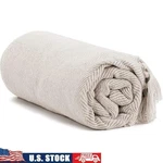 Cozy Cotton Throw Blanket Lightweight Herringbone Design Soft Indoor Outdoor Use. Fixed Price $20.50.