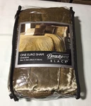 Beautyrest Brown Medallion Sandrine Solid Faux Velvet Euro Pillow Sham 26"X. Fixed Price $17.00.