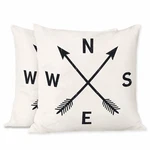 Throw Pillow Covers Vintage Compass Arrows North East South West Set Of 2 Dec.... Fixed Price $24.78.