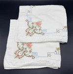 American Living Euro Sham Cotton Linen Embroidered Rose Scroll 27"X27" Set Of. Fixed Price $48.99.