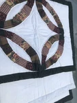 Standard Pillow Shams Wedding Ring Hand Quilted Set Of Wht Green Cran 30X23. Fixed Price $8.82.