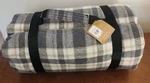 Pottery Barn Hooper Plaid Throw Blanket 57" X 72" Gray Beige Waterproof Lining. Fixed Price $29.50.