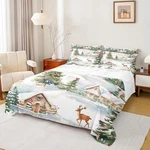 Winter Snowhouse Bed Sheet Queen Size,christmas (W60*L80*H16") Multi 22. Fixed Price $31.63.