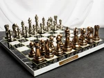 Handmade 14.5" Wooden Chess Board & Carved Weighted Pieces - Gift For Son. Fixed Price $175.50.