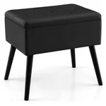 Velvet Vanity Stool Ottoman W/ Storage Solid Wood Legs Flip-up Top For Entryway. Fixed Price $54.99.