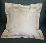 Yves Delorme 16 X Silk Cotton Silver Gray Peony ? Floral Accent Pillow Euc. Fixed Price $55.00.