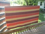 #122 Vtg Handmade Blanket Throws Rag Woven Catalogne Wool 53.5"X104". Fixed Price $59.99.