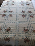 Vtg Floral Hand Crochet Bed Runner Throw 52 43 Wool Cream Cottage Chic Excel. Fixed Price $79.00.