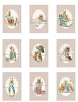 Beatrice Potter Rabbits & Mice Multi-size Set Cotton Fabric Quilt Blocks. Fixed Price $13.50.