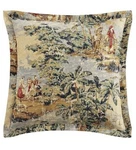 Hiend Accents Provence Vintage Toile Washed Linen 27"X27" Euro Sham. Fixed Price $31.31.