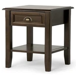 Simpli Home Burlington Wood 18" Square Transitional End Side Table Mahogan.... Fixed Price $222.53.