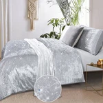Velvet Duvet Cover Silver King Luxury Grey Crushed Winter Boho Cr.... Fixed Price $82.20.