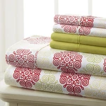 Spirit Linen King Sheet Set Victorian Print 6-PC Microfiber Bedding New. Fixed Price $52.99.