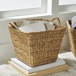 Natural Water Hyacinth Square Tapered Basket Set Of 2 W/ Collapsible Design. Fixed Price $36.54.