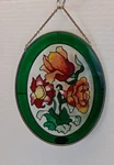 Joan Baker Designs Hand Painted Floral Stained Glass Window Panel Suncatcher Guc. Fixed Price $29.95.