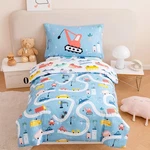 Perfemet 4-PIECE Toddler Bedding Set Boys Cars Comforter Sheets Reversible. Fixed Price $53.98.
