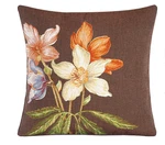 Yves Delorme Iosis Helene Taupe French Floral Tapestry Decorative Pillow 18"X18". Fixed Price $65.00.