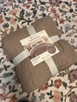 Heart & Home Solid Set Full/queen Taupe 3-PIECE Quilted Machine Washable. Fixed Price $40.00.
