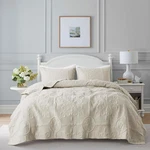 Light Beige Damask Quilt King Size Bedding Sets With 2 Pillow Shams, Boho Bedspr. Fixed Price $77.99.