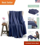 King Size Microfleece Blanket All-season Comfort, Supersoft Lightweight Thr.... Fixed Price $34.97.