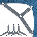 Bed Sheet Straps Gray 4 Pcs Adjustable Fitted Clips Easy Install. Fixed Price $11.67.