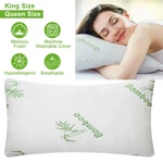 Bamboo Pillow Shredded Memory Foam Queen/king Size Hypoallergenic Good Sleep. Fixed Price $35.99.