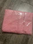 Vintage Ralph Lauren Full Flat Sheet Muted Red & White Gingham 100% Cotton Nos. Fixed Price $48.71.