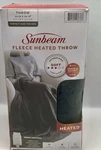 New Sunbeam Electric Fleece Heated Throw (50" 60"), Charcoal Original Box.. Fixed Price $25.00.