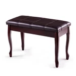 Solid Wood Pu Leather Piano Bench Padded Double Duet Keyboard Seat Storage Brown. Fixed Price $59.99.