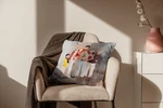 Personalized Faux Suede Square Pillow 14'' Watercolor Effect Crop Gift. Fixed Price $50.00.